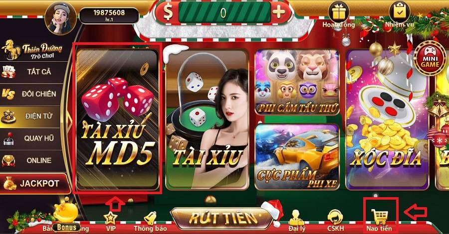 Cách tham gia chơi game Tài Xỉu rút tiền mặt tại TDTC
